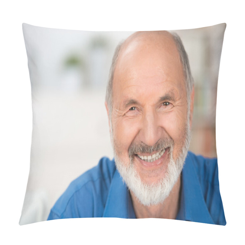 Personality  Portrait Of A Smiling Attractive Senior Man Pillow Covers