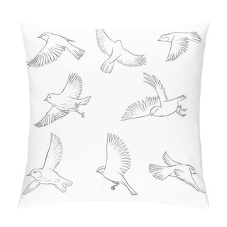 Personality  Vector Flying Bird Pillow Covers