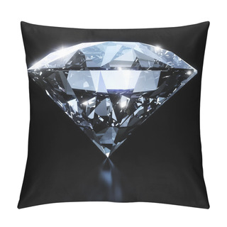 Personality  Shiny Diamond Isolated On Black Background Pillow Covers