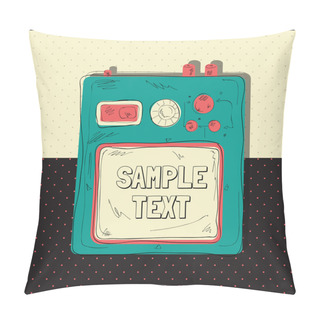 Personality  Old Tape Recorder Vector Illustration Pillow Covers