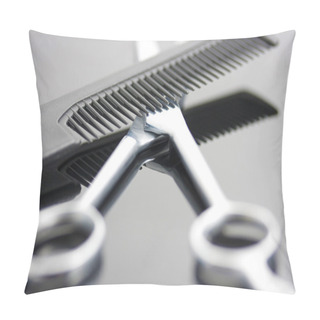 Personality  Scissors And Comb For A Hairdresser Pillow Covers