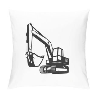 Personality  Excavator Logo Template Vector. Heavy Equipment Logo Vector For Construction Company. Creative Excavator Illustration For Logo Template. Pillow Covers