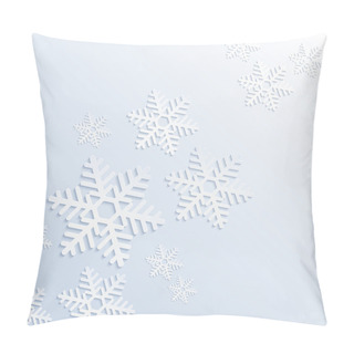 Personality  Abstract Christmas Background With Snowflakes. Pillow Covers