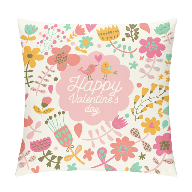 Personality  Happy Valentine's Day floral card pillow covers