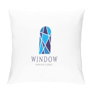 Personality  Window Mosaic Blue Logo Vector Symbol Icon Design Illustration Pillow Covers
