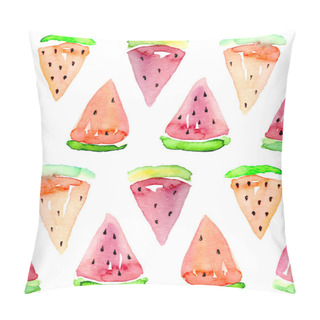 Personality  Watercolor Seamless Watermelon Pattern. Vector Pillow Covers