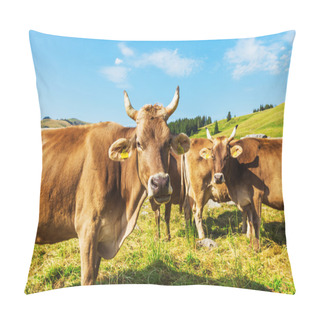 Personality Mountain Landscape With Cows Pillow Covers