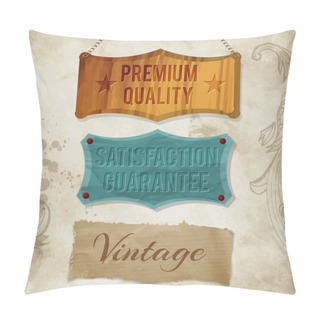 Personality  Vintage Vector Labels For Commercial Use Pillow Covers