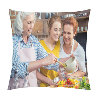 Personality  Family Cooking Together In Kitchen  Pillow Covers