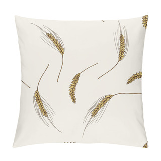 Personality Seamless Pattern With Hand Drawn Colored Rye Pillow Covers
