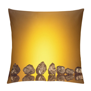 Personality  Gold Shiny Stones With Reflection And Yellow Back Light  Pillow Covers