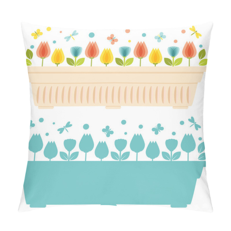 Personality  Vector illustration with flower pot in flat style.  pillow covers