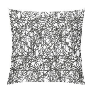 Personality  Chaos Wallpaper. Chaotic Pattern. Tangled Texture With Lines. Seamless Hand Drawn Dinamic Scrawls. Background With Waves. Line Art. Image For Banners, Posters, Flyers And Textiles Pillow Covers