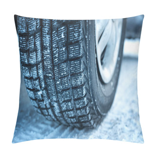 Personality  Closeup Of Car Tires In Winter Pillow Covers