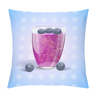 Personality  Blueberries Juice Pouring. Vector Illustration Pillow Covers