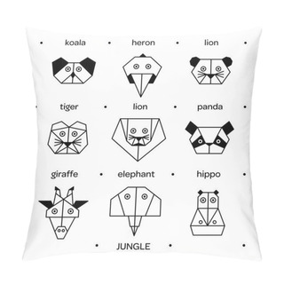 Personality  Animals Jungle Origami 3 Pillow Covers