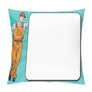 Personality  Male Mechanic Next To The Poster Pillow Covers