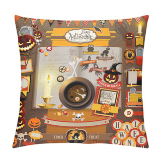 Personality  Halloween Scrapbook Elements Pillow Covers