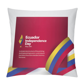 Personality  Ecuador Independence Day Vector Template Design Illustration Pillow Covers
