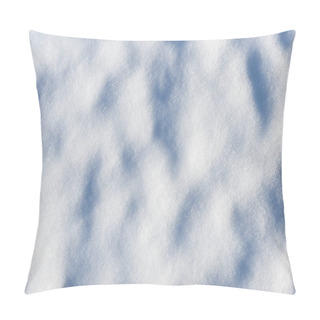 Personality  Close Up Of Snow Covered Ground With Uneven Surface And Shadows Seen Directly From Above Pillow Covers