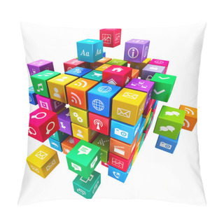 Personality  Mobile Applications And Media Technology Concept Pillow Covers