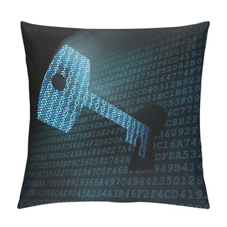 Personality  Digital Key In Pixeled Keyhole Pillow Covers