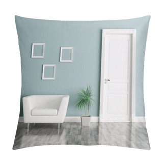 Personality  Interior With Door And Armchair Pillow Covers
