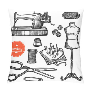 Personality  Hand Drawn Sketch Sewing Set Pillow Covers