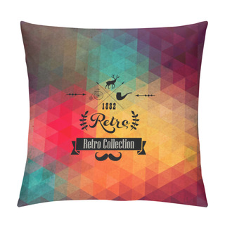Personality  Vector Retro Supply On Hipster Background Made Of Triangles. Ret Pillow Covers