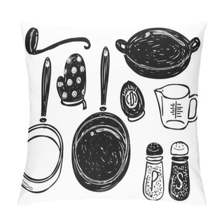 Personality  Kitchen Utensil Doodle Pillow Covers