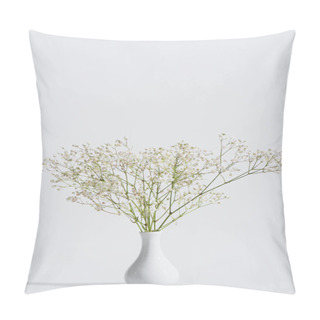 Personality  Blooming Flowers In Vase On White Background Pillow Covers