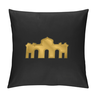 Personality  Alcala Gate Spain Gold Plated Metalic Icon Or Logo Vector Pillow Covers
