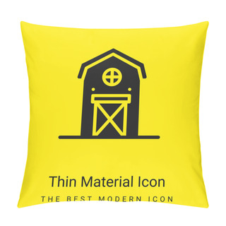 Personality  Barn Minimal Bright Yellow Material Icon Pillow Covers