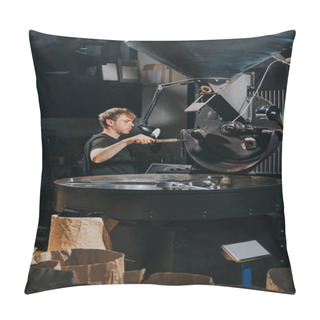 Personality  Male Worker Loading Loading Roaster With Coffee Beans Pillow Covers