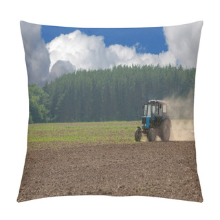 Personality  Tractor Plowing A Field Pillow Covers