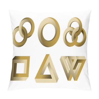 Personality  Set Of  Shapes, Circles, Squares And Triangles Pillow Covers