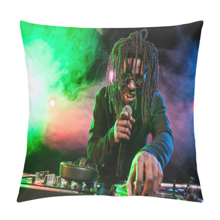 Personality  DJ With Microphone And Sound Mixer  Pillow Covers