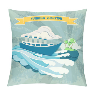 Personality  Summer Vacation Background  Banner Vector Illustration   Pillow Covers