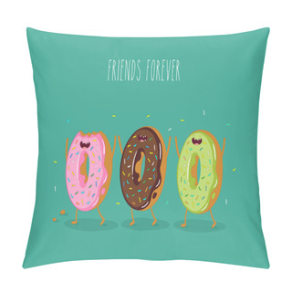 Personality  Three Funny Doughnuts Pillow Covers