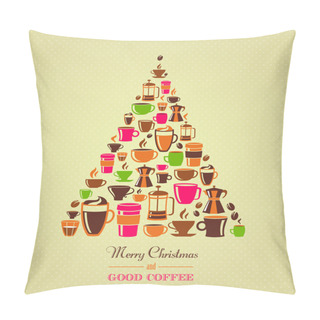 Personality  Vintage Christmas Tree Coffee Icons Pillow Covers