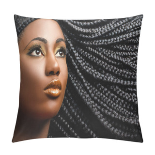 Personality  African Woman With Exquisite Make Up Pillow Covers