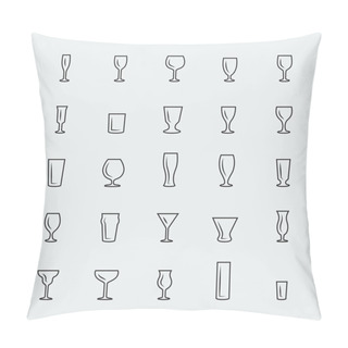Personality  Bar Glasses Icons Set Pillow Covers