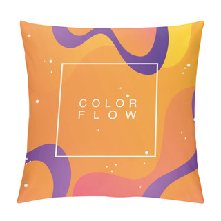 Personality  Vivid Color Flow With Square Frame Background Pillow Covers