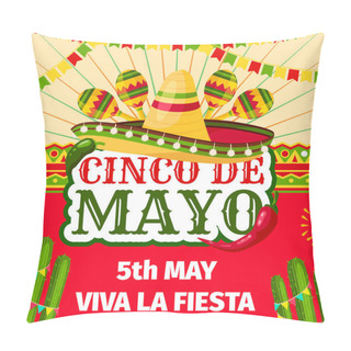 Personality  Cinco De Mayo Mexican Fiesta Vector Invitation Pillow Covers