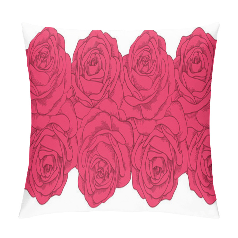 Personality  seamless horizontal frame element of roses pillow covers
