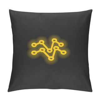 Personality Analytics Hand Drawn Lines Yellow Glowing Neon Icon Pillow Covers