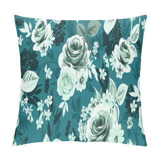 Personality  Monochrome Floral Bunch On Digital Fashion Print For Spring,summer Dress Pillow Covers