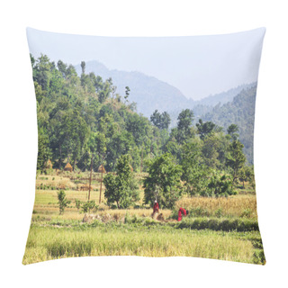 Personality  Nepalese Women At Work Pillow Covers