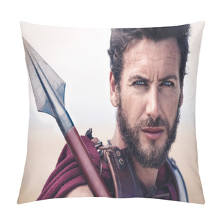 Personality  Handsome Ancient Warrior In Armor Pillow Covers