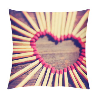Personality  Matchsticks In Shape Of Heart Pillow Covers